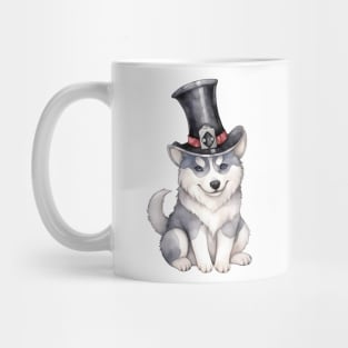 Watercolor Siberian Husky Dog in Magic Hat Mug